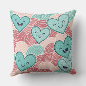 Funny laughing smiling hearts Design cushion Kissen (Rückseite)
