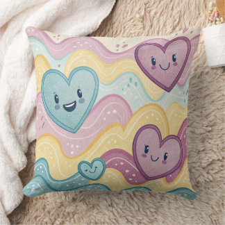 Funny laughing smiling hearts Design cushion Kissen