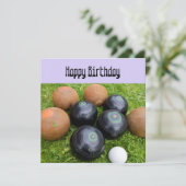 Funny Lavender Lawls Bowls, Flat Birthday Card Karte (Stehend Vorderseite)