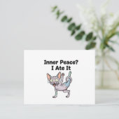 Funny Lavender Sphynx Cat Cartoon Art Postkarte (Stehend Vorderseite)