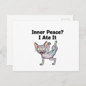 Funny Lavender Sphynx Cat Cartoon Art Postkarte (Vorne/Hinten)