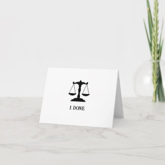 Funny Law School Abschluss Card-J. Geschehen. Karte