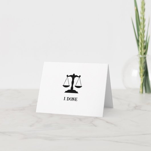 Funny Law School Abschluss Card-J. Geschehen. Karte (Vorderseite)