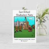 Funny Law School Graduation Party Einladung (Stehend Vorderseite)