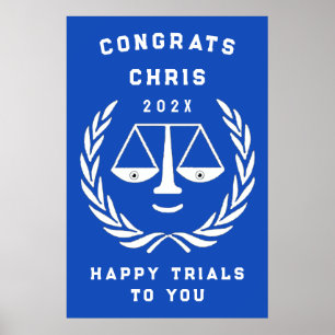 Funny Law School Graduation Party Poster