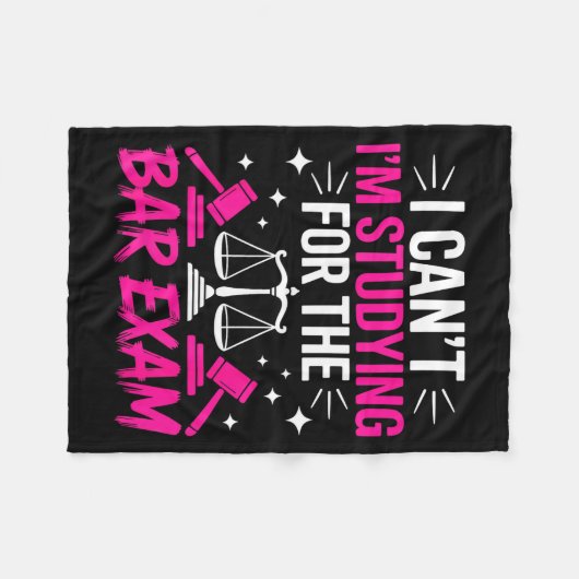 Funny Law School Student Gift - Can't Studying For Fleecedecke (Vorderseite (Horizontal))