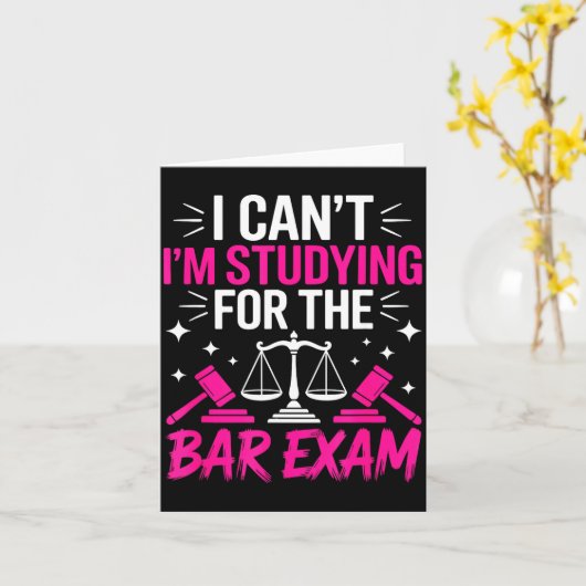 Funny Law School Student Gift - Can't Studying For Karte (Gelbe Blume)