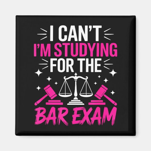 Funny Law School Student Gift - Can't Studying For Magnet (Vorne)