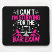Funny Law School Student Gift - Can't Studying For Mousepad (Vorne)