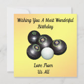 Funny Lawn Bowler, Flat Birthday Card (Rückseite)