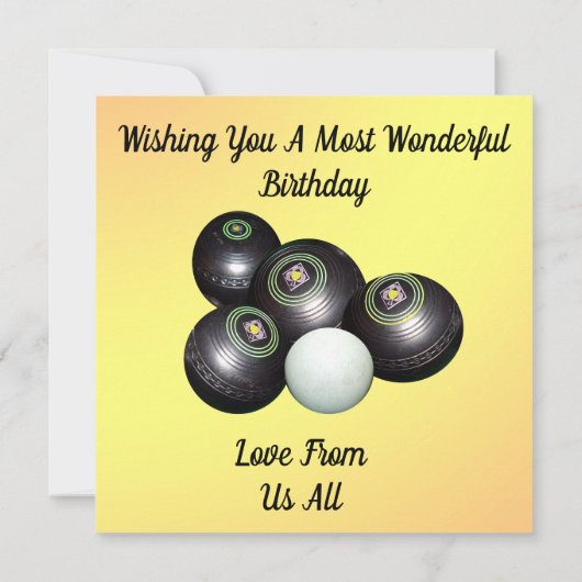 Funny Lawn Bowler, Flat Birthday Card (Rückseite)