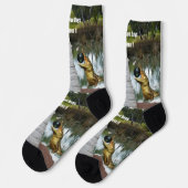 Funny Lawn Bowls Aussie Crocodile, Crew Socks Socken (Linkes Detail)
