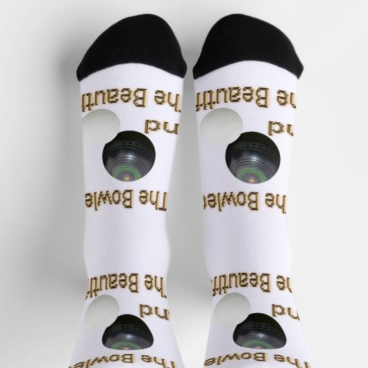 Funny Lawn Bowls Bowled Beautiful, Crew Socken (Oben)