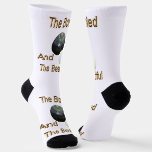 Funny Lawn Bowls Bowled Beautiful, Crew Socken