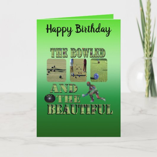 Funny Lawn Bowls Bowled Birthday Wishings Karte (Vorderseite)