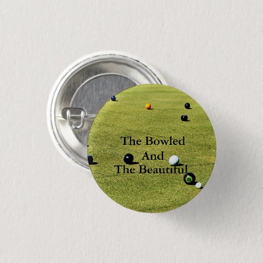 Funny Lawn Bowls Bowled Game Design, Button (Vorne & Hinten)