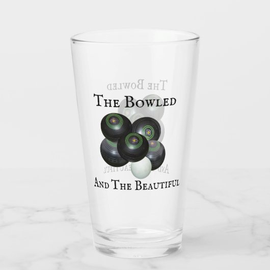 Funny Lawn Bowls Bowled und schönes Design, Glas (Rückseite)