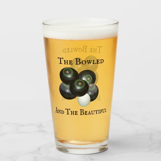 Funny Lawn Bowls Bowled und schönes Design, Glas (Vorne (Gefüllt))