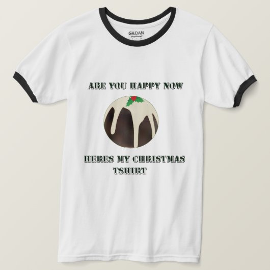 Funny Lawn Bowls Christmas Pudding , Ringer Tshirt (Design vorne)