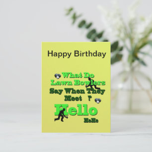 Funny Lawn Bowls Geburtstag Gruß, Postcard Postkarte
