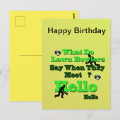Funny Lawn Bowls Geburtstag Gruß, Postcard Postkarte (Vorne/Hinten)