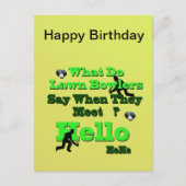 Funny Lawn Bowls Geburtstag Gruß, Postcard Postkarte (Vorderseite)