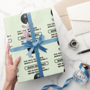 Funny Lawn Bowls gegen Bowling, Geburtstag Geschenkpapier