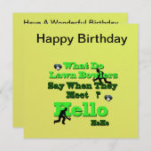 Funny Lawn Bowls Gruß, Flat Birthday Card (Vorne/Hinten)