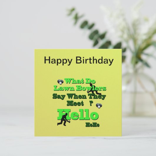 Funny Lawn Bowls Gruß, Flat Birthday Card (Stehend Vorderseite)