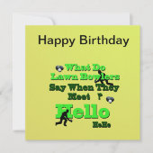 Funny Lawn Bowls Gruß, Flat Birthday Card (Vorderseite)