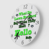Funny Lawn Bowls Gruß, Wall Clock Große Wanduhr (Winkel)