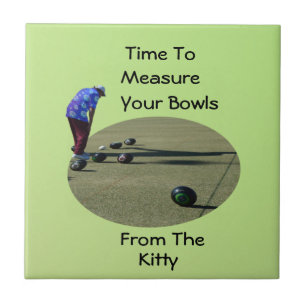 Funny Lawn Bowls Messung der Zeit, Tile Fliese