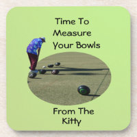 Funny Lawn Bowls Messung der Zeit, Untersetzer