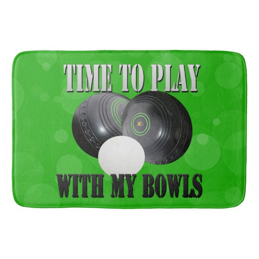 Funny Lawn Bowls Play Time Badematte (Vorderseite)