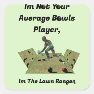 Funny Lawn Bowls Ranger, Quadratischer Aufkleber