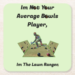 Funny Lawn Bowls Ranger, Rechteckiger Pappuntersetzer