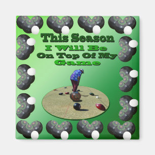 Funny Lawn Bowls, Square Gerahmt Magnet