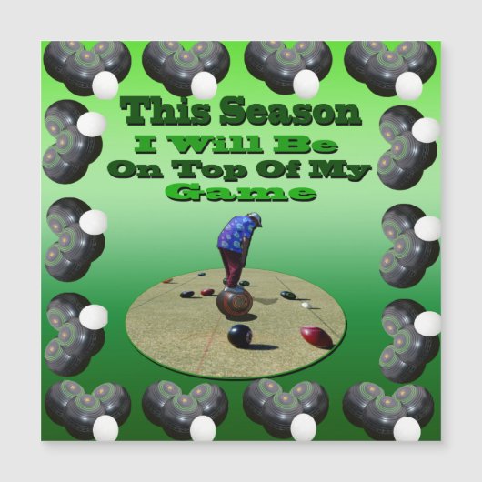 Funny Lawn Bowls, Square Gerahmt Magnet Card (Vorderseite)