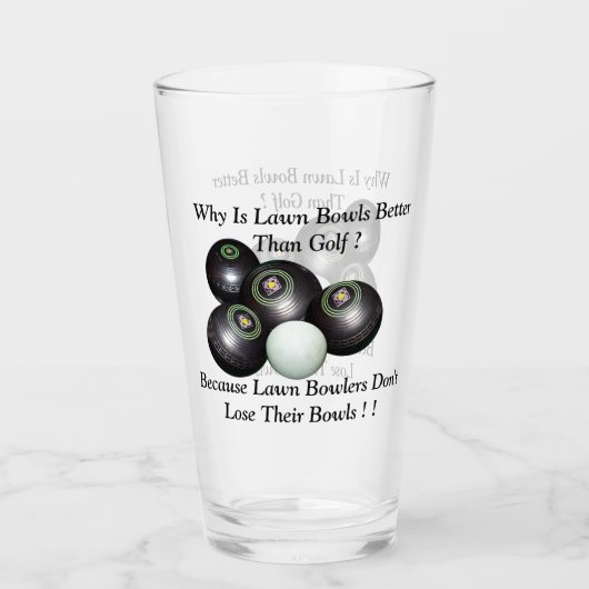 Funny Lawn Bowls versus Golf Design, Glas (Vorderseite)