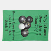 Funny Lawn Bowls versus Golf Design, Teetuch Geschirrtuch (Horizontal)