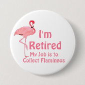 Funny Lawn Flamingo Pension Party Gag Geschenk Button (Vorderseite)