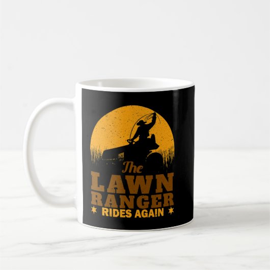 Funny Lawn Mower Cowboy Lawn Ranger Yard Work Rase Kaffeetasse (Links)