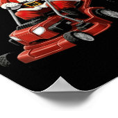 Funny Lawn Mower Santa Christmas Graphic Mowing La Poster (Ecke)