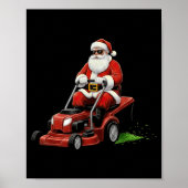 Funny Lawn Mower Santa Christmas Graphic Mowing La Poster (Vorne)