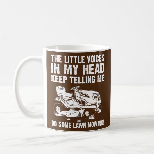 Funny Lawn Mowing Geschenk Männer Frauen Rasenmähe Kaffeetasse (Links)