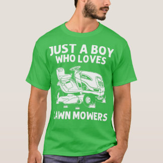 Funny Lawn Mowing Gift Boys Kinder Rasenmäher Farm T-Shirt