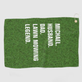 Funny Lawn Mowing Legend Personalized  Golfhandtuch (Horizontal)