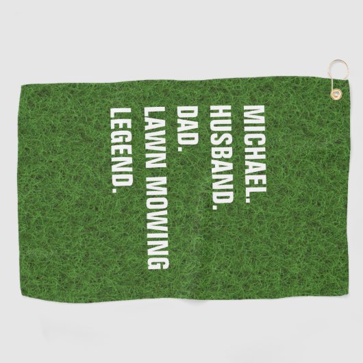 Funny Lawn Mowing Legend Personalized  Golfhandtuch (Horizontal)