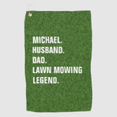 Funny Lawn Mowing Legend Personalized  Golfhandtuch (Vorderseite)