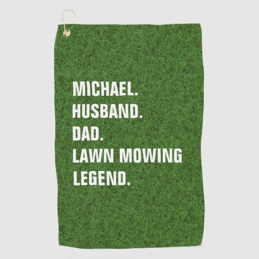 Funny Lawn Mowing Legend Personalized  Golfhandtuch (Vorderseite)